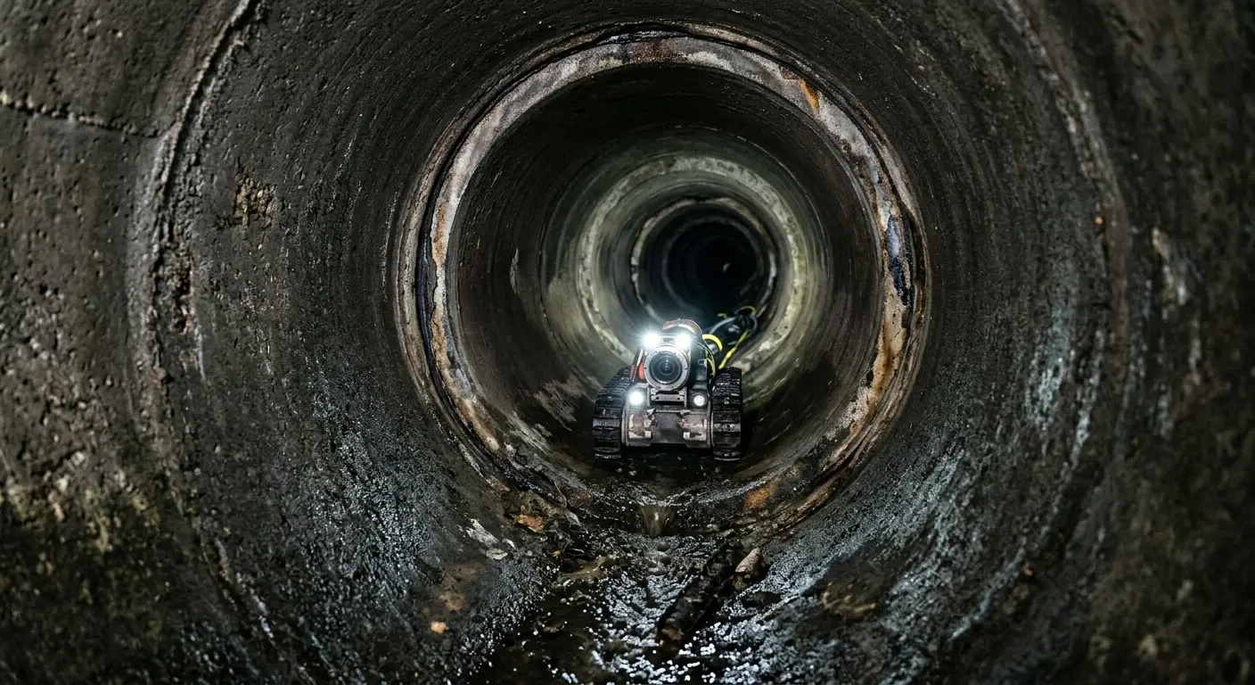Robotic sewer camera inspecting pipe interior for Sewer Line Repair in Westminster